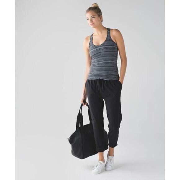 LULULEMON Cool Racerback Tank Light Luon Size 4 Cyber Black Deep Coal - Picture 3 of 6